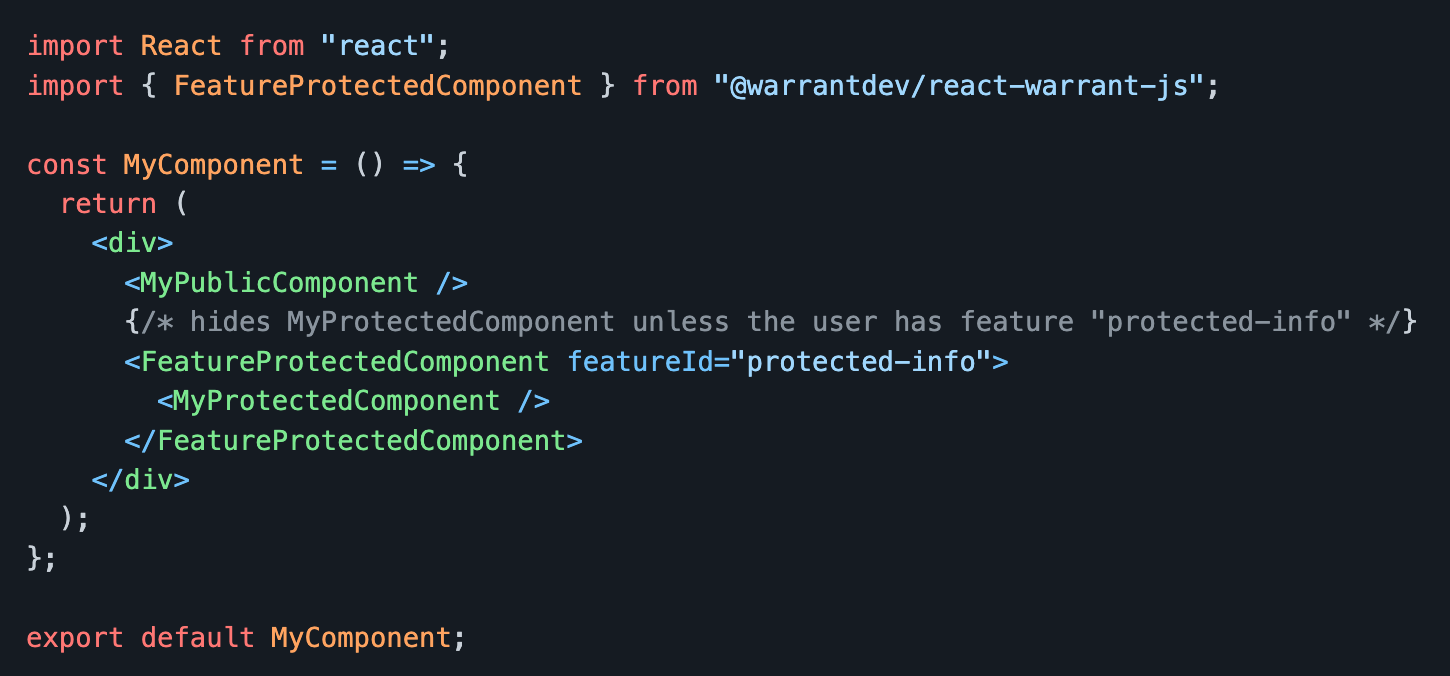 Feature Protected Component